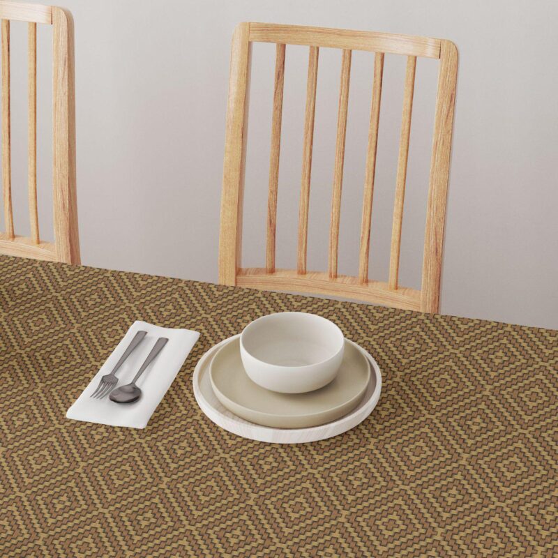 Round Tablecloth, 100% Polyester, 70  Round, Diamond Wicker Wood Work - Image 4