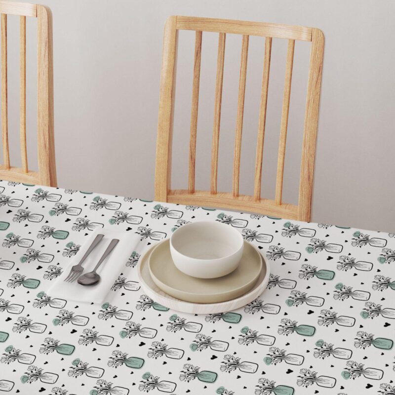 Round Tablecloth, 100% Polyester, 70  Round, Bouquets in Jars - Image 4