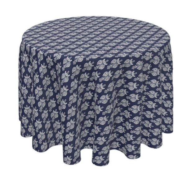 Round Tablecloth, 100% Polyester, 60  Round, Ethnic Floral Design