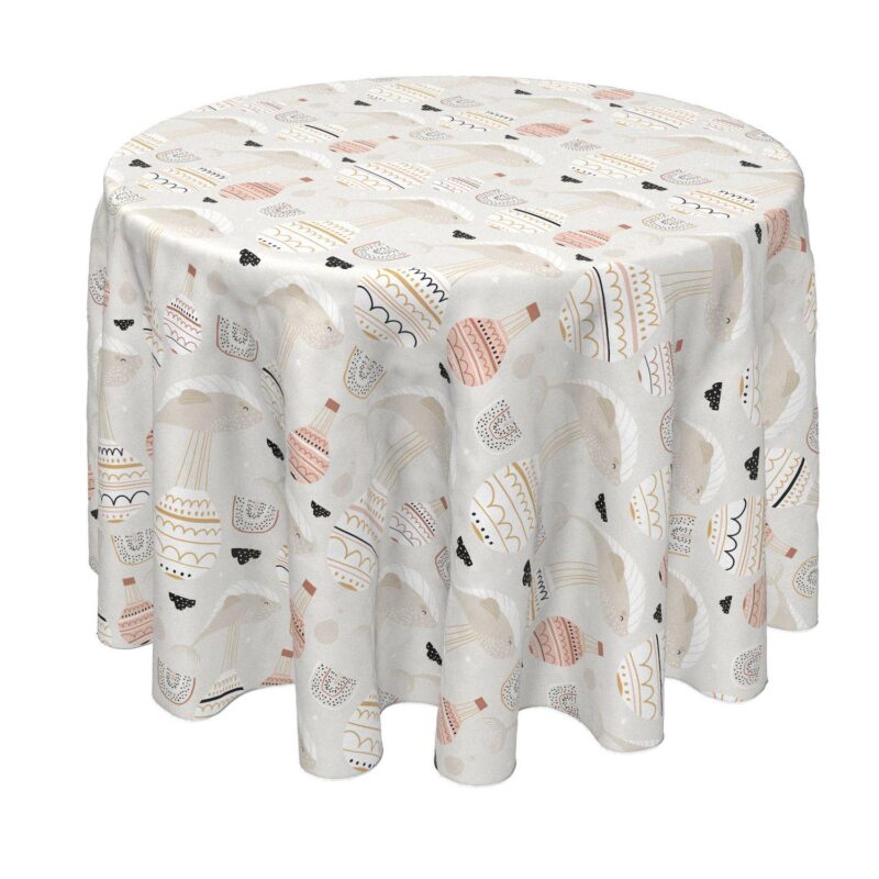 Round Tablecloth, 100% Polyester, 70  Round, Sleeping Whales and Hot Air Balloons