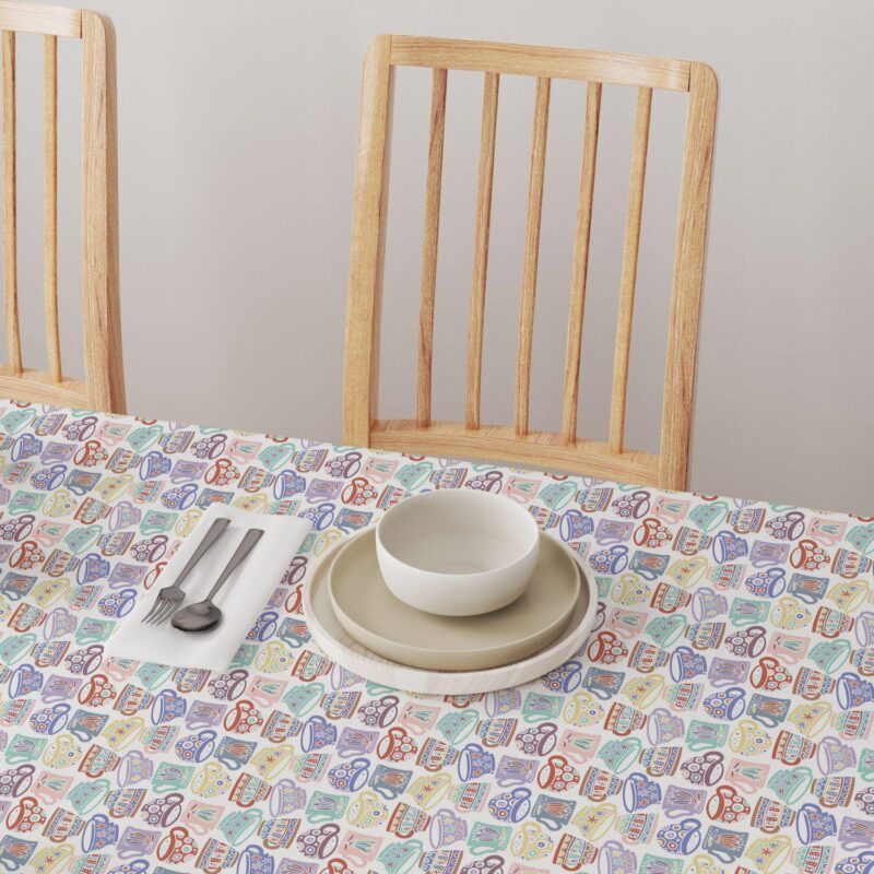 Round Tablecloth, 100% Polyester, 70  Round, Abstract Mugs - Image 4