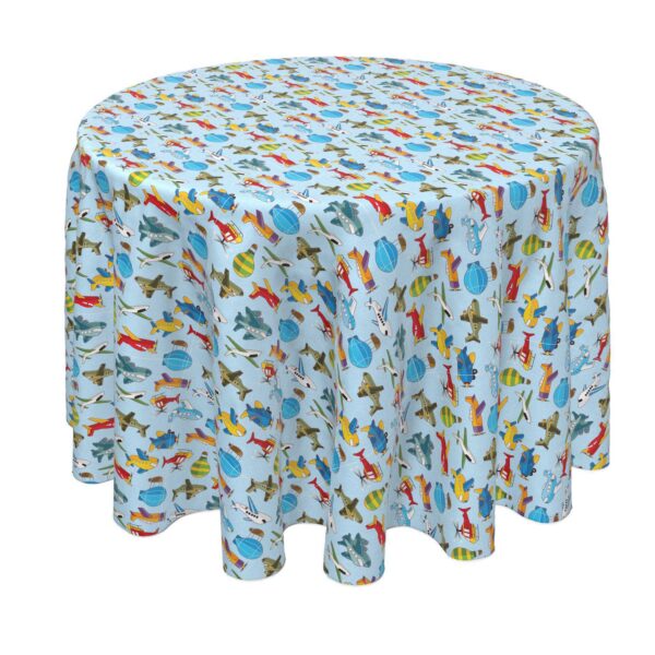 Round Tablecloth, 100% Polyester, 70  Round, Aircrafts