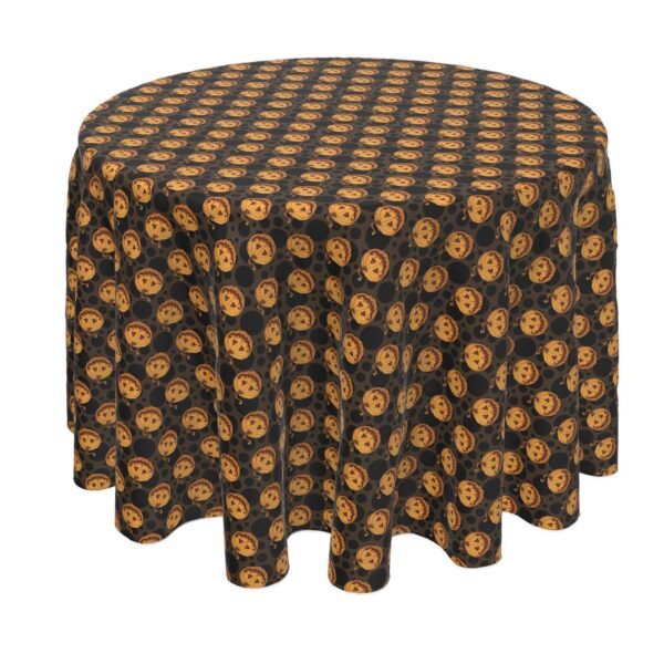 Round Tablecloth, 100% Polyester, 60  Round, Spooky Pumpkin Smiles