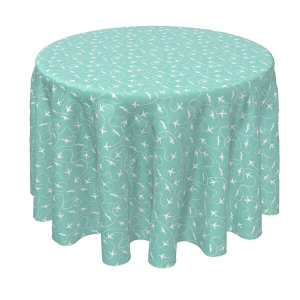 Round Tablecloth, 100% Polyester, 90  Round, Airplane Travels