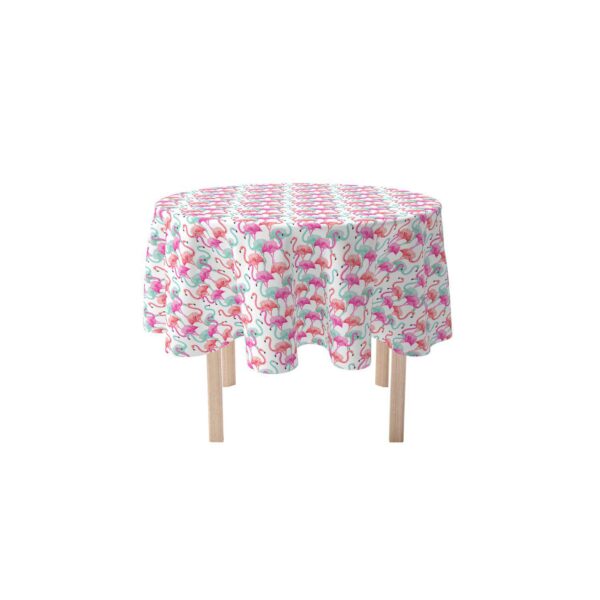 Round Tablecloth, 100% Polyester, 70  Round, Flamingo Beach