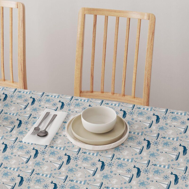 Round Tablecloth, 100% Polyester, 70  Round, Elements of the Sea - Image 4