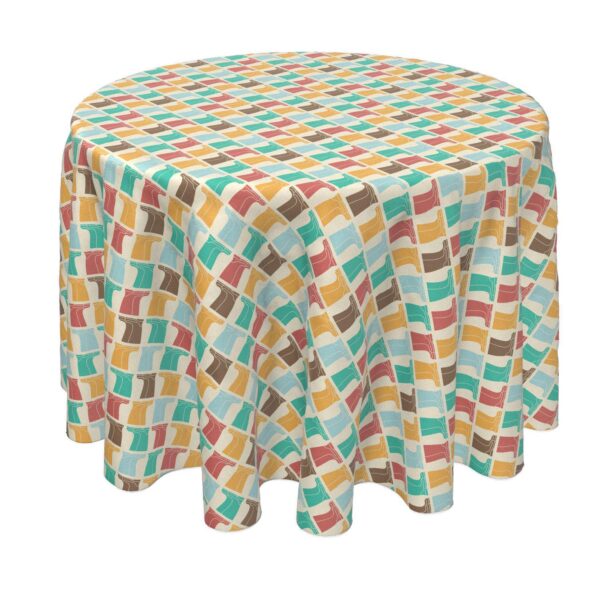 Round Tablecloth, 100% Polyester, 60  Round, Rainboots