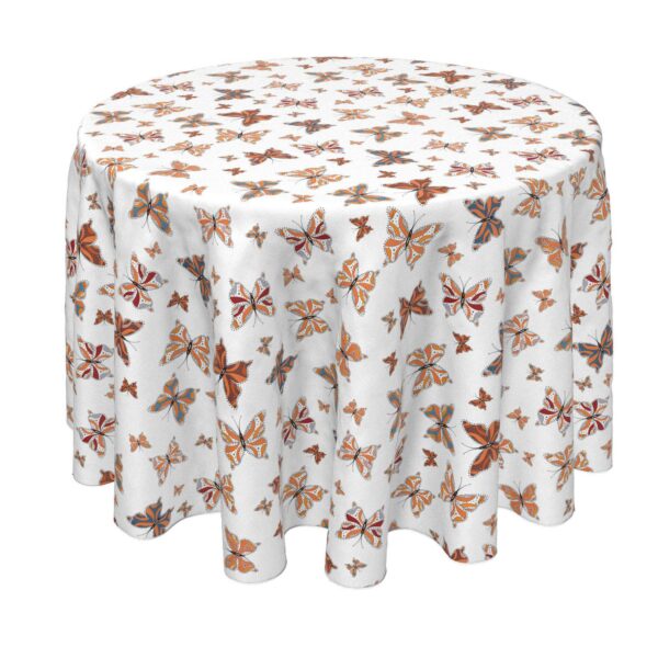 Round Tablecloth, 100% Polyester, 60  Round, Vintage Pattern Butterflies