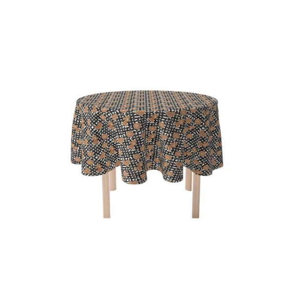 Round Tablecloth, 100% Polyester, 70  Round, Gingerbread Plaid