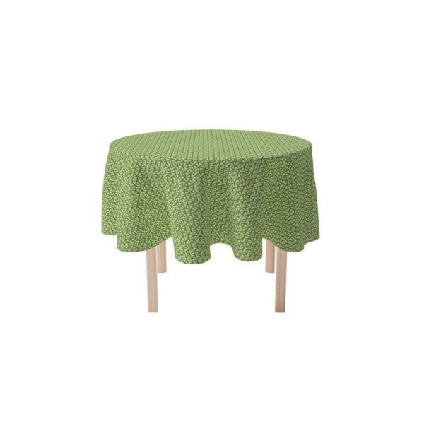 Round Tablecloth, 100% Polyester, 90  Round, Intertwined Green Wicker