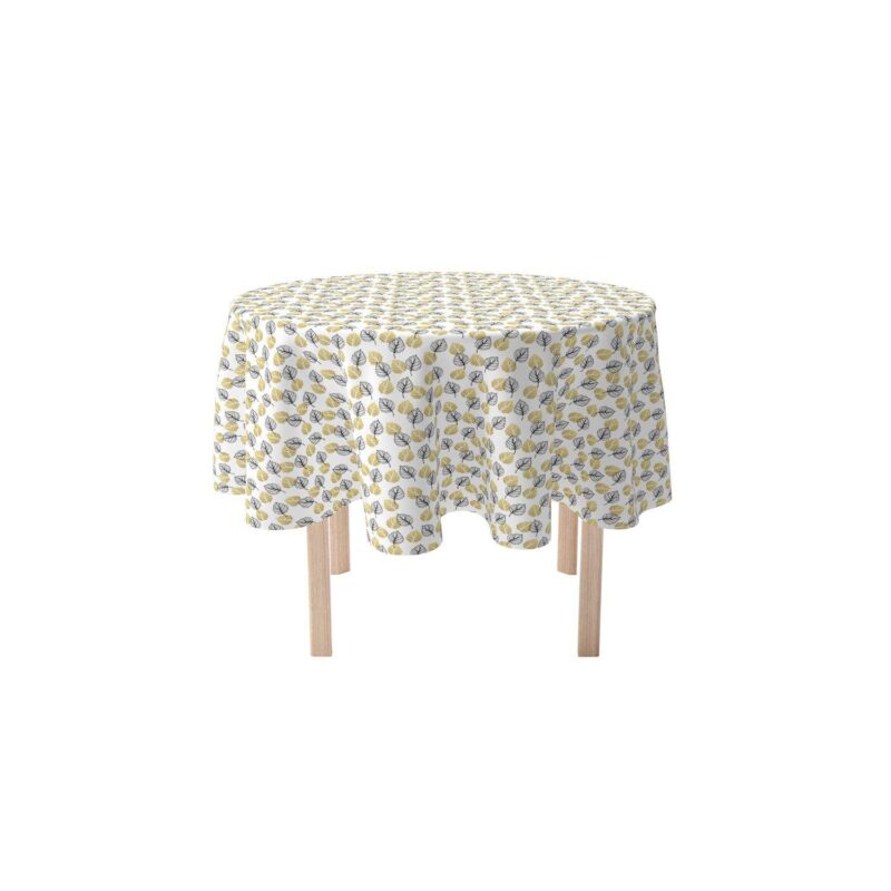 Round Tablecloth, 100% Polyester, 70  Round, Golden Leaves