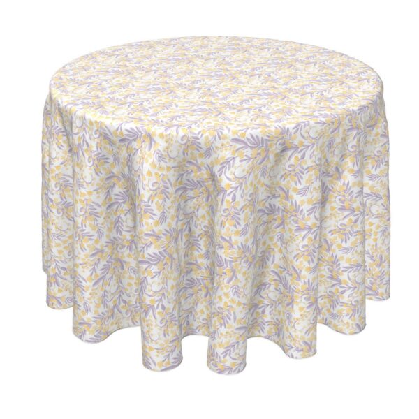 Round Tablecloth, 100% Polyester, 90  Round, Violet Floral