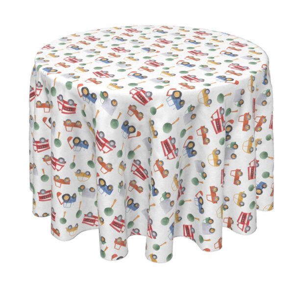 Round Tablecloth, 100% Polyester, 60  Round, Trucks, Tractors and Cars