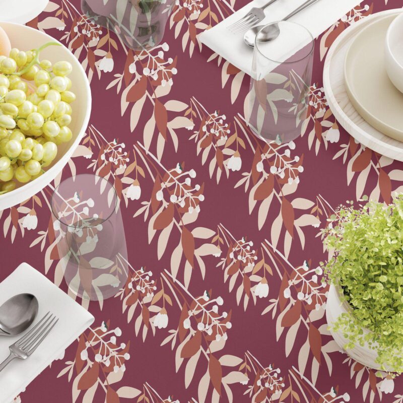 Round Tablecloth, 100% Polyester, 60  Round, Autumn Branches - Image 3