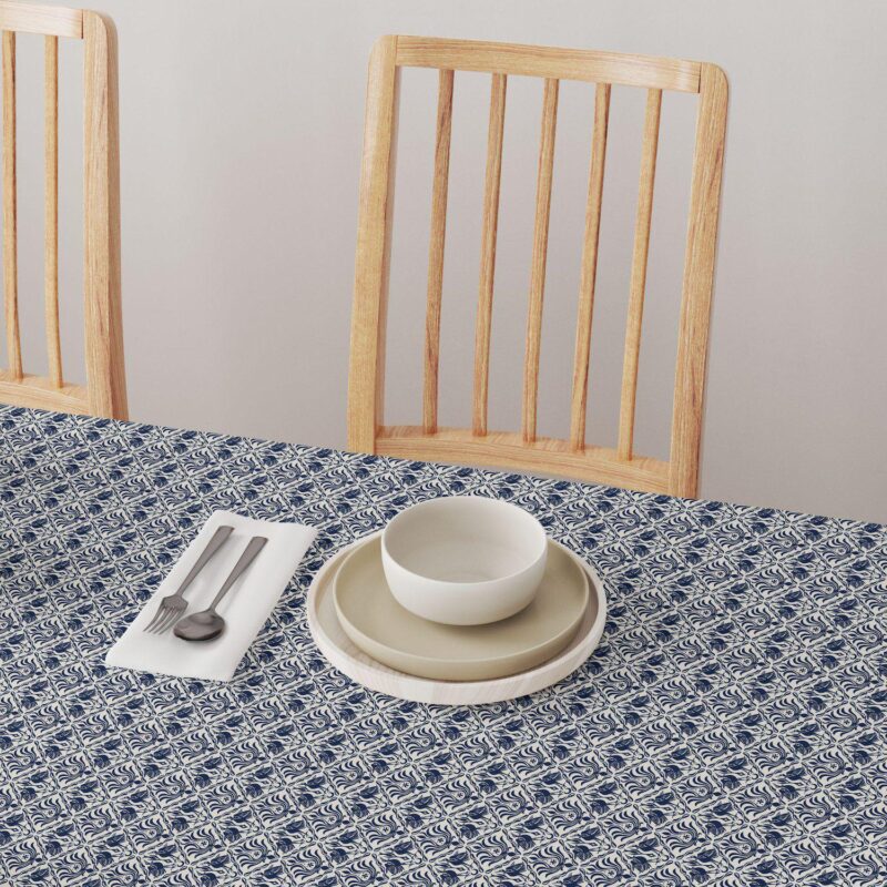 Round Tablecloth, 100% Polyester, 60  Round, Cranes in Damask - Image 4
