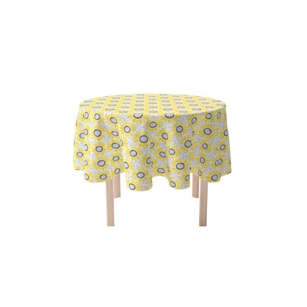 Round Tablecloth, 100% Polyester, 90  Round, Abstract Sunflowers