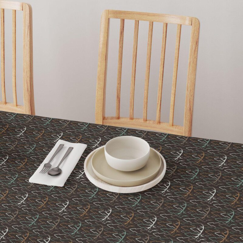 Round Tablecloth, 100% Polyester, 60  Round, Deer in Trees - Image 4