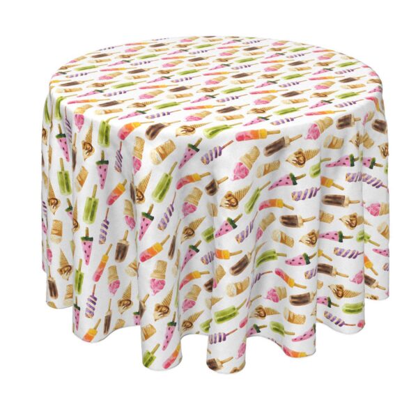 Round Tablecloth, 100% Polyester, 70  Round, Summer Ice Cream