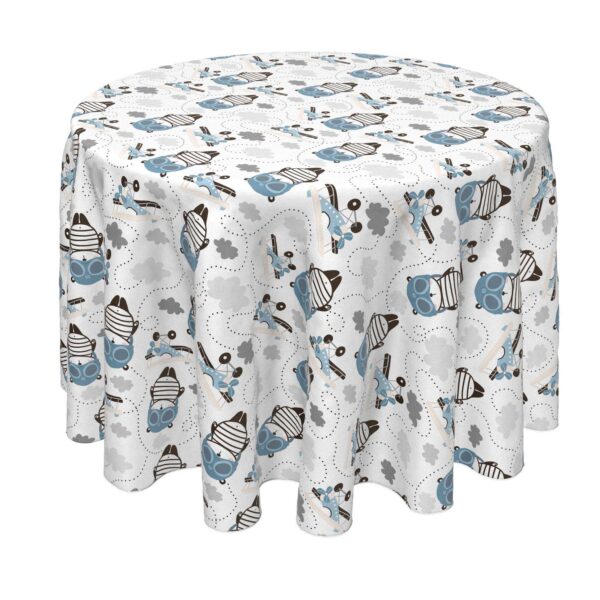 Round Tablecloth, 100% Polyester, 90  Round, Panda Pilot