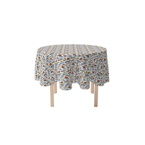 Round Tablecloth, 100% Polyester, 70  Round, Fresh Catch