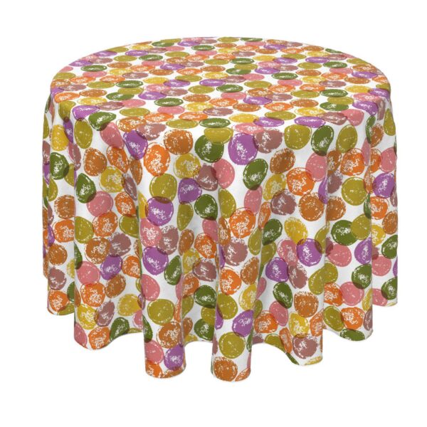 Round Tablecloth, 100% Polyester, 60  Round, Colorful Dot Stamps