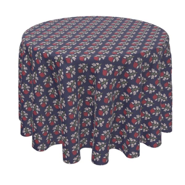 Round Tablecloth, 100% Polyester, 70  Round, Bouquet of Poppies