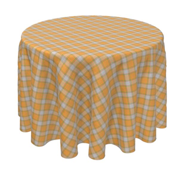 Round Tablecloth, 100% Polyester, 90  Round, Rustic Fall Color Plaid