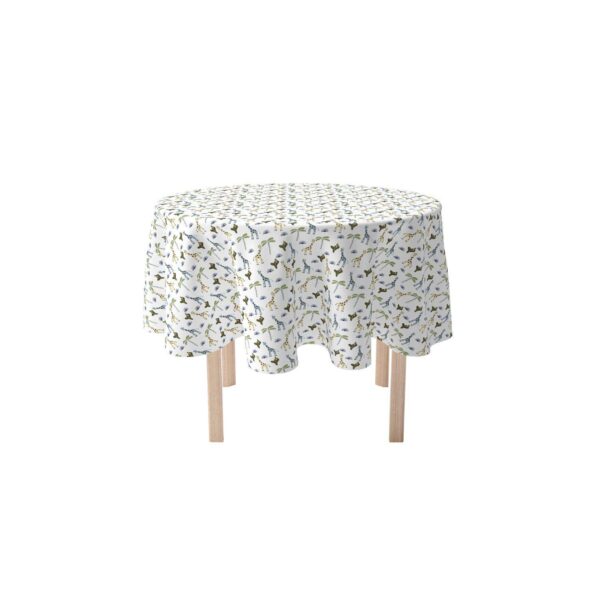 Round Tablecloth, 100% Polyester, 60  Round, Giraffe Wild Life