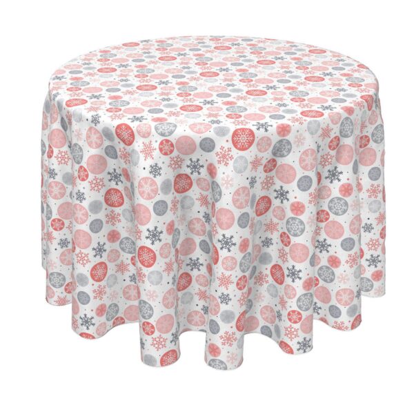 Round Tablecloth, 100% Polyester, 90  Round, Snowflakes in Ornaments