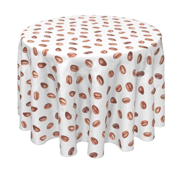 Round Tablecloth, 100% Polyester, 90  Round, Coffee Beans