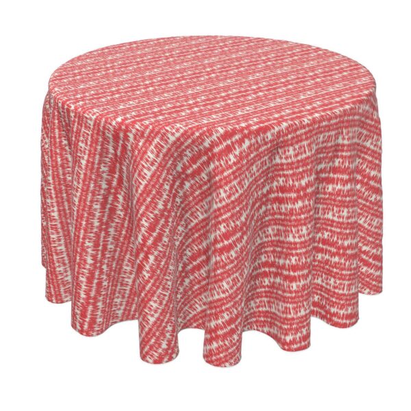 Round Tablecloth, 100% Polyester, 90  Round, Red Ikat Design