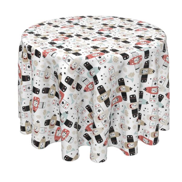 Round Tablecloth, 100% Polyester, 60  Round, Tiger Pilots in Planes