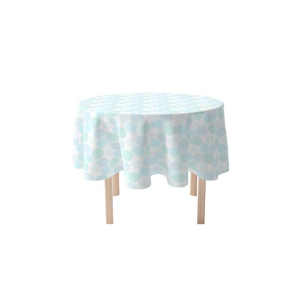 Round Tablecloth, 100% Polyester, 60  Round, Blue Polka Dot Scribble