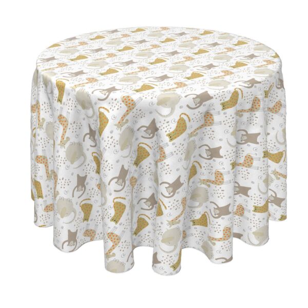 Round Tablecloth, 100% Polyester, 90  Round, Jungle Animals Drawing