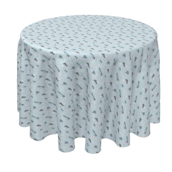 Round Tablecloth, 100% Polyester, 90  Round, Blue Transportation Vehicles