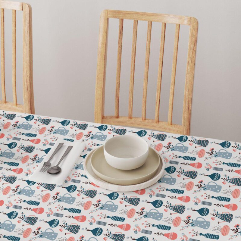 Round Tablecloth, 100% Polyester, 60  Round, Doodle Vases - Image 4