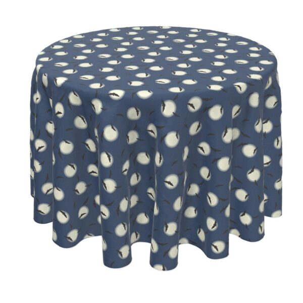 Round Tablecloth, 100% Polyester, 90  Round, Gothem Bats in Sky