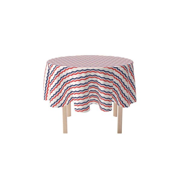 Round Tablecloth, 100% Polyester, 60  Round, Patriotic Chevron