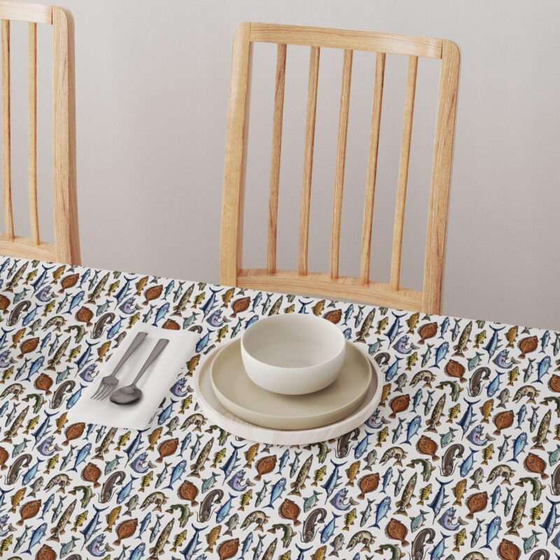 Round Tablecloth, 100% Polyester, 70  Round, Fresh Catch - Image 4