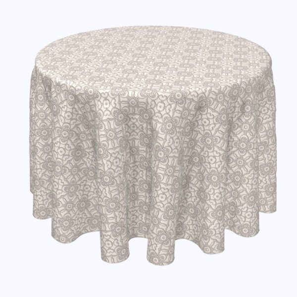 Round Tablecloth, 100% Polyester, 70  Round, Simple Vintage Lace