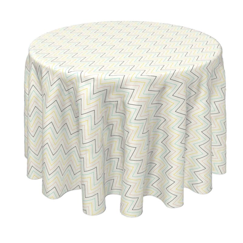 Round Tablecloth, 100% Polyester, 70  Round, Chevron Wave