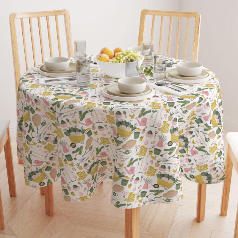 Round Tablecloth, 100% Polyester, 90  Round, In the Garden - Image 2
