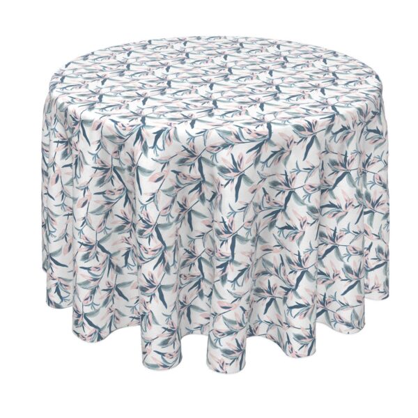 Round Tablecloth, 100% Polyester, 90  Round, Pastel Tropical Leaves