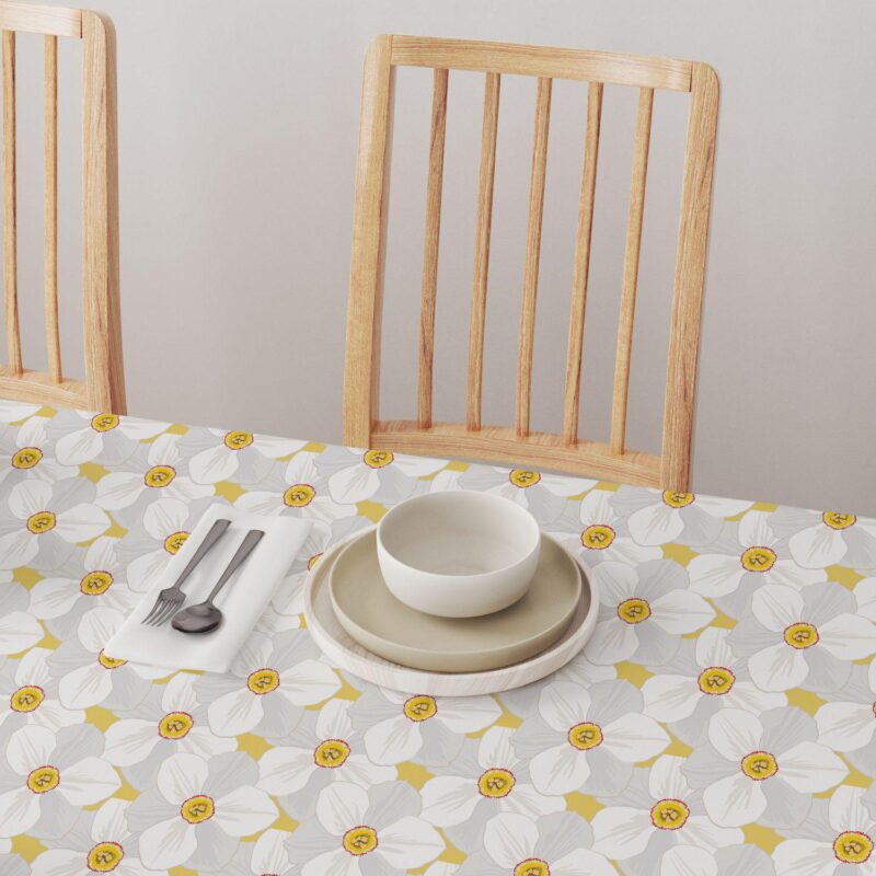 Round Tablecloth, 100% Polyester, 70  Round, Large Petal Flowers - Image 4
