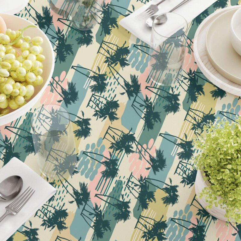 Round Tablecloth, 100% Polyester, 60  Round, Island Illustration - Image 3