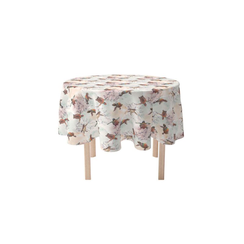 Round Tablecloth, 100% Polyester, 60  Round, Sea Turtle Watercolor