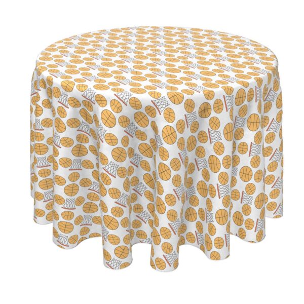 Round Tablecloth, 100% Polyester, 70  Round, Basketball and Hoops