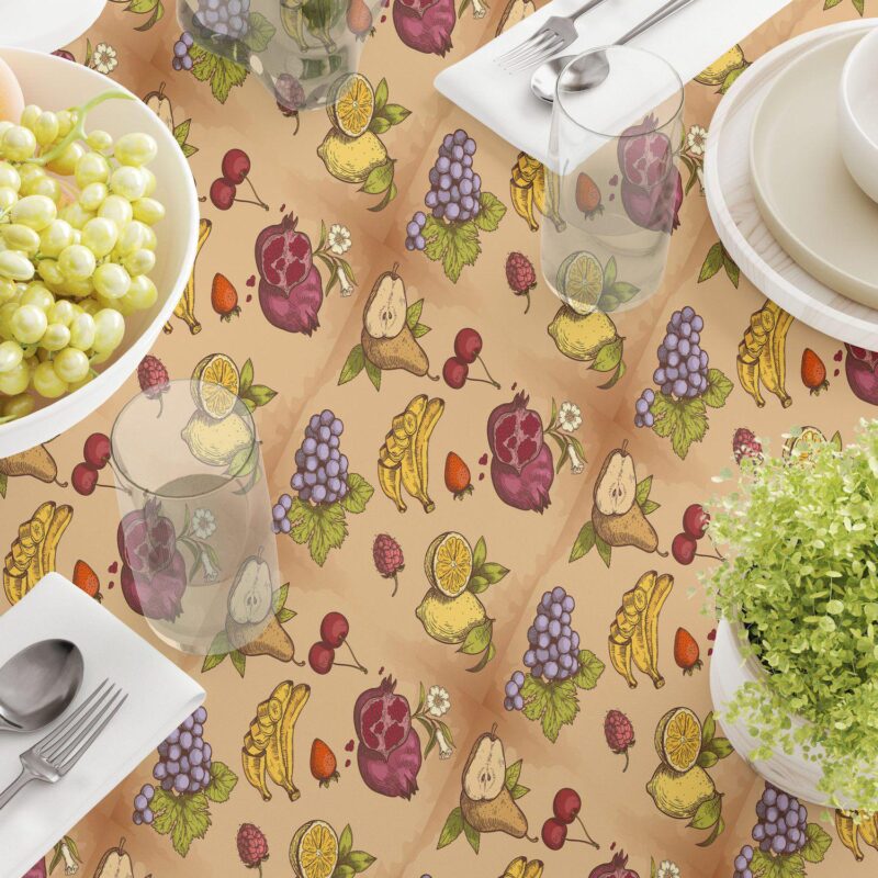 Round Tablecloth, 100% Polyester, 60  Round, Bunches of Fruit - Image 3