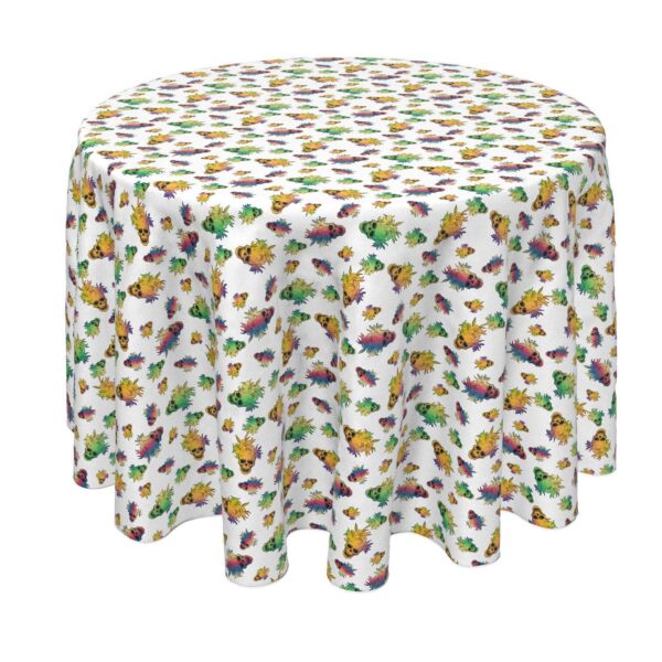 Round Tablecloth, 100% Polyester, 60  Round, Orchid Rocker Skulls