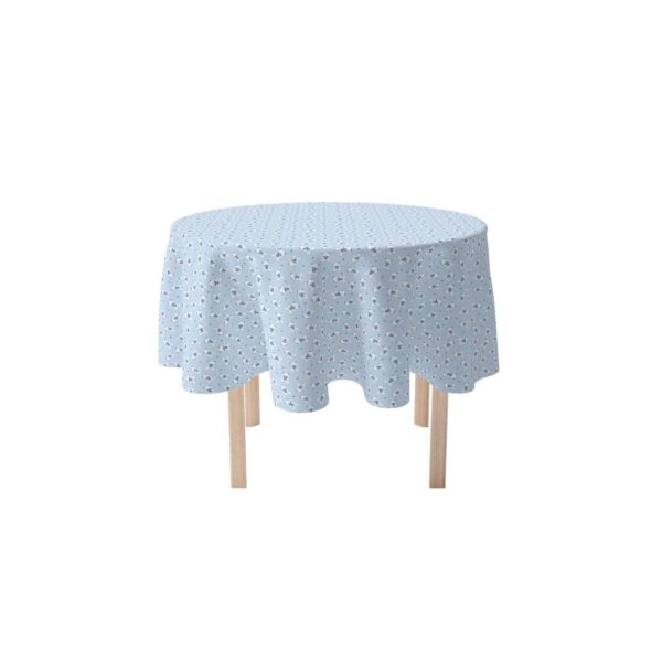 Round Tablecloth, 100% Polyester, 60  Round, Blue Teddy Bears